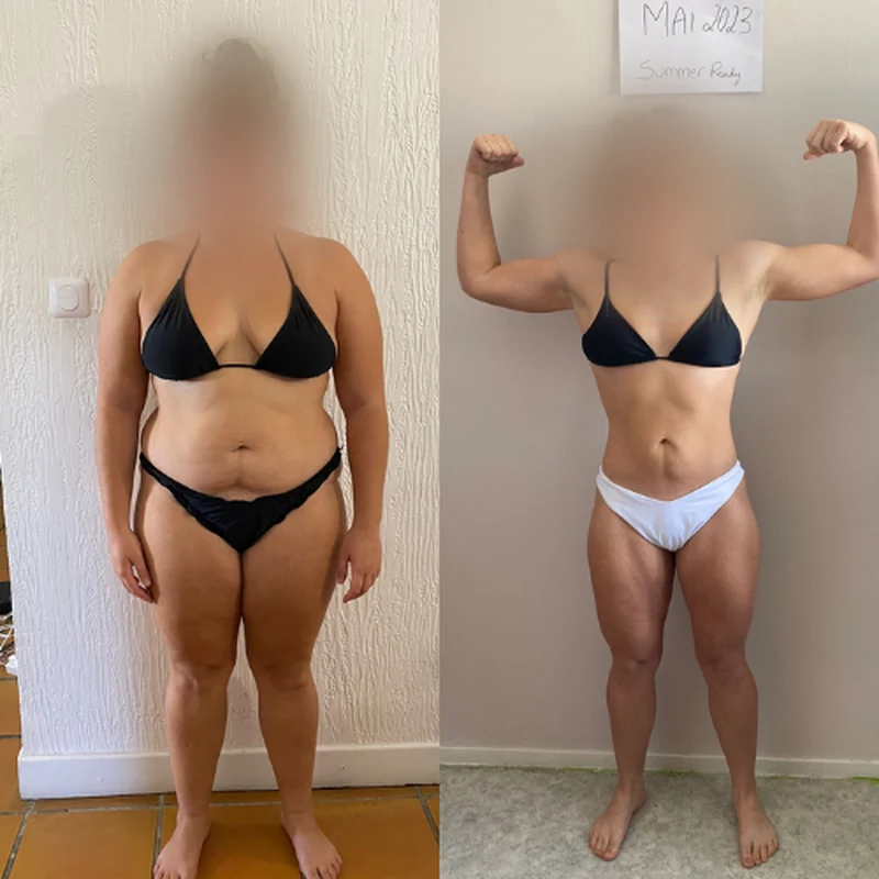Transformation avant / après — membre Team Machovic